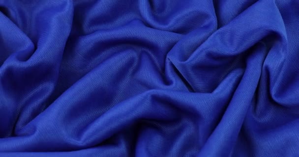 Fundal Albastru Tesatura Albastru Pânză Valuri Textura Fundal Albastru Material — Videoclip de stoc