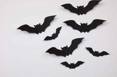 Cadılar Bayramı. Uzayı kopyala Beyaz arka plan. Siyah ve beyaz.