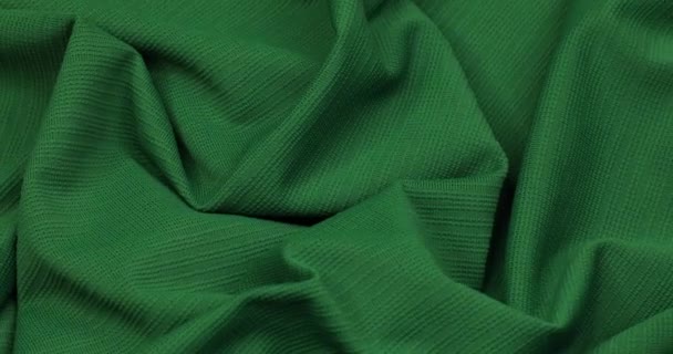 Tejido Verde Paño Textura Fondo Ondas Tela Verde — Vídeos de Stock