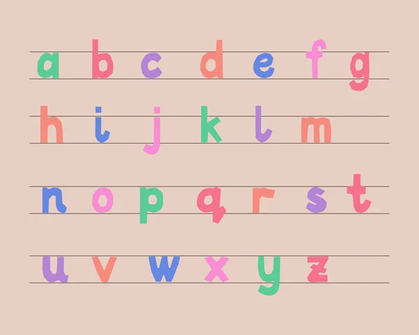 Παιδικά Κομμένα Παστέλ Lowcases Συλλογή Επιστολών Παιδική Γραμματοσειρά Στυλιζαρισμένοι Μεμονωμένοι — Διανυσματικό Αρχείο