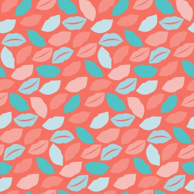 Dudakları pastel renklerde olan kusursuz bir desen. Moda renkleriyle el çizimi karalama. Tekstil, duvar kağıdı, ambalaj, arkaplan için yazıcı tasarımı