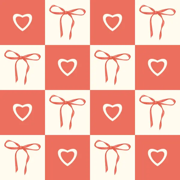 Kırmızı kurdeleli ve kırmızı kareli karşıt desenli, kırmızı kurdeleli ve kalpli klasik ve zarif bir tasarım yaratarak ambalaj veya dekoratif kullanım için mükemmel. Vektör kızlık modeli çizimi