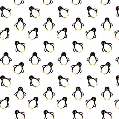  sevimli penguenlerle kusursuz bir desen