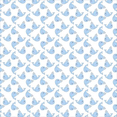  Şirin balık balinalarıyla çocukların kusursuz desenleri.