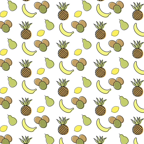 Patrón Sin Costuras Con Frutas Imagen Vectorial — Vector de stock