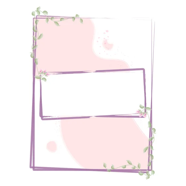 Rosa Aquarell Blume Rahmen Vektor Bild — Stockvektor