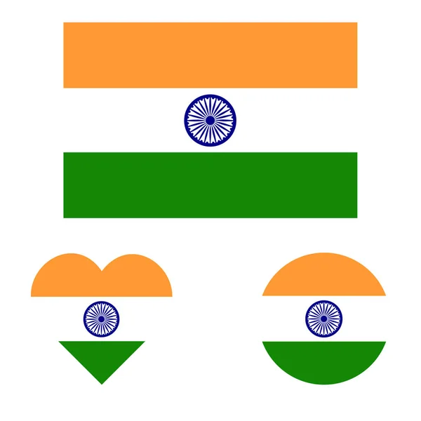 Jour Indépendance Inde Drapeau National Inde Tricolore Août Illustration Vectorielle — Image vectorielle