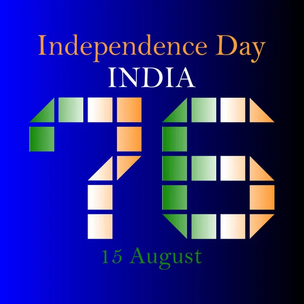 Hindistan Bağımsızlık Günü Renk Ulusal Bayrağı Ağustos Kutlama Vektörü Llüstrasyonu — Stok Vektör