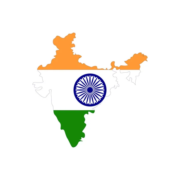 领土形式的印度国旗白色背景的独立国家 — 图库矢量图片