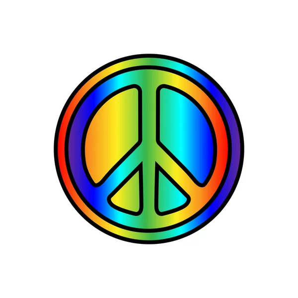 Разноцветный Символ Мира Искусства Знак Мира Знак Хиппи Искусство Текст — стоковый вектор