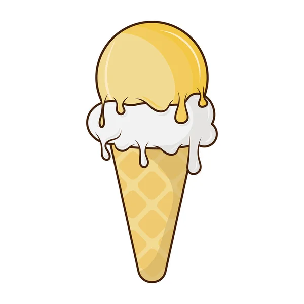 Groovy 의밝은 스타일의 아이스크림 아이스크림 벡터는 아름다운 색깔을 배경에 고립되어 — 스톡 벡터