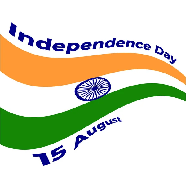 Día Independencia India Bandera Nacional India Tricolor Agosto Celebración Vector — Vector de stock