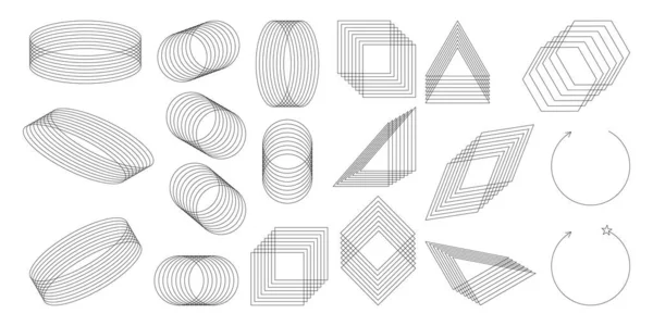 Kollektionen Abstrakta Former Trendig Blandning Moderna Skiftande Designelement Och Geometriska — Stock vektor
