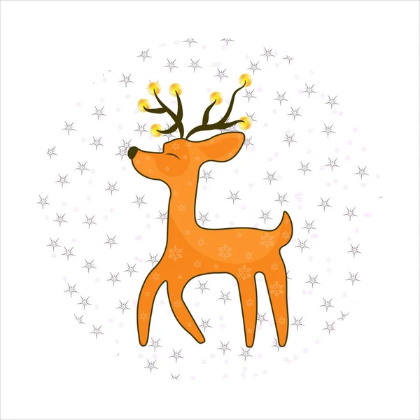 Christmas Reindeer Card Vector Image — Stock Vector