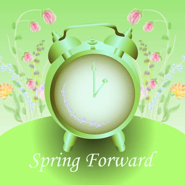 Daylight Saving Time Fresh Spring Colors Vector Image — Stock Vector