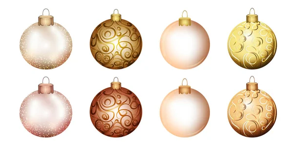 Set Christmas Balls Isolated White Background Vector Image — Stock Vector