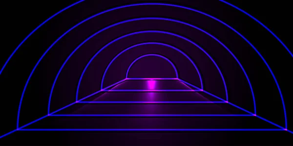 Catwalk Cyber Star Show Stage Game Podium Light Neon Lighting — стоковый вектор