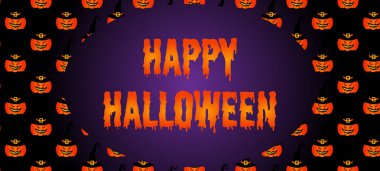 Bayram unsurlarıyla Cadılar Bayramı afişi