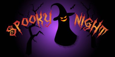 Bayram unsurlarıyla Cadılar Bayramı afişi