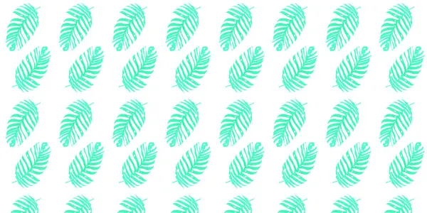 Sömlöst Mönster Med Palmblad Bakgrund Vektor Blommönster Tropiska Växter Vektorillustration — Stock vektor