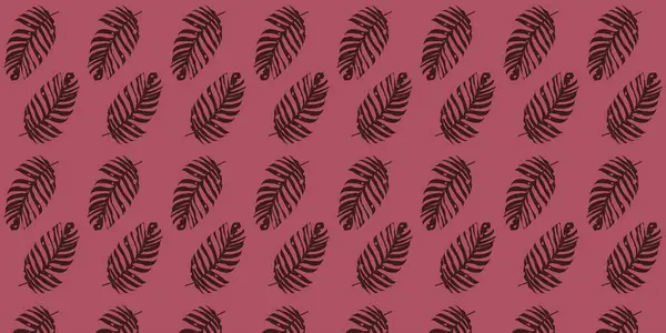Sömlöst Mönster Med Palmblad Bakgrund Vektor Blommönster Tropiska Växter Vektorillustration — Stock vektor