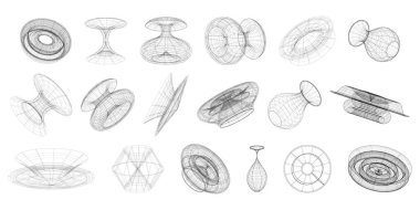Y2k, Rave, Retrofuturistik kavramsal elementler. Asit Y2K geometrik şekiller, 90 'lardan, 80' lerden, 00.3D vektör grafiklerinden buhar dalgası elementleri