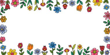 Kartpostal, Bayrak, Çiçekli Poster ve Doodle Biçimi Metni İçin Yer