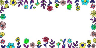 Kartpostal, Bayrak, Çiçekli Poster ve Doodle Biçimi Metni İçin Yer
