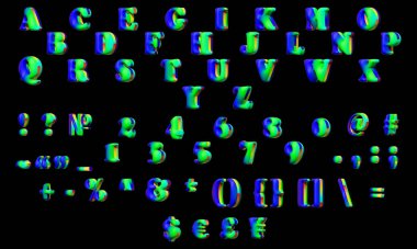  Y2K biçiminde 3B harfler 