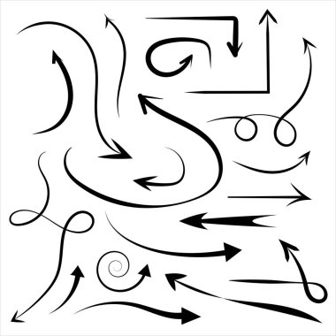 Ok simgelerini, Koleksiyon farklı ok türlerini işaretleyin. Siyah vektör okları tamamen 