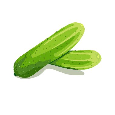  Cucumbers isolated on white background. Sliced cucumber
