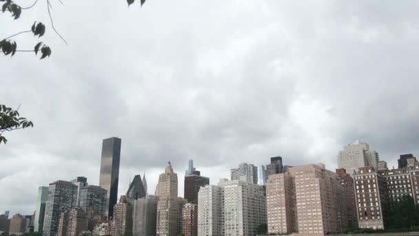 Vista Panorâmica Skyline Nova Iorque Manhattan Cidade Edifícios Emblemáticos Históricos — Vídeo de Stock