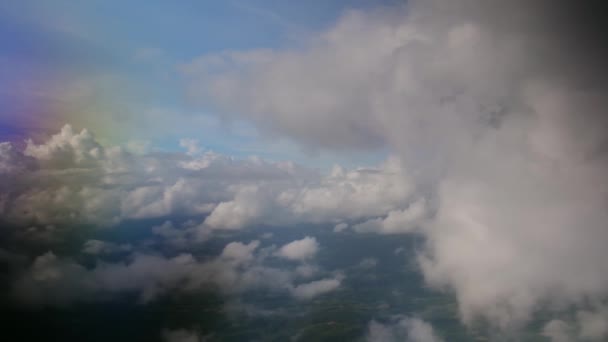 Gonfio Soffice Cielo Nuvole Bianche Nuvole Movimento Con Tempesta Piovosa — Video Stock