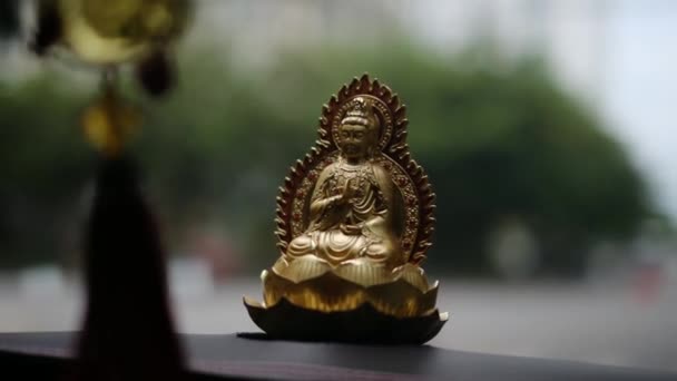 Buddha Szobor Templomban — Stock videók