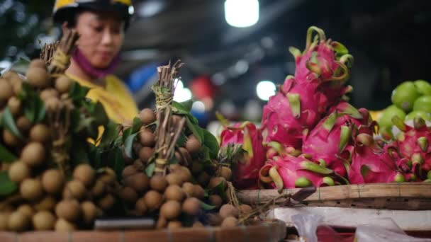 Frutas Orgánicas Frescas Mercado — Vídeo de stock