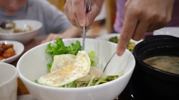 Close Widok Azjatyckiej Żywności Stole Restauracji — Wideo stockowe