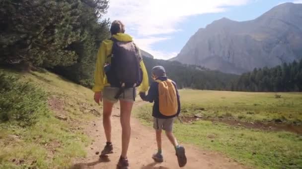 Alleinerziehende Mutter Genießt Mit Ihren Und Jährigen Kindern Einen Ausflug — Stockvideo