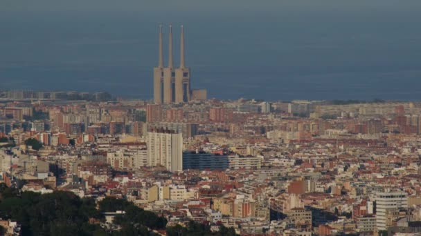 Αεροφωτογραφία Της Βαρκελώνης Των Κτιρίων Αρχιτεκτονικής Της Πόλης — Αρχείο Βίντεο