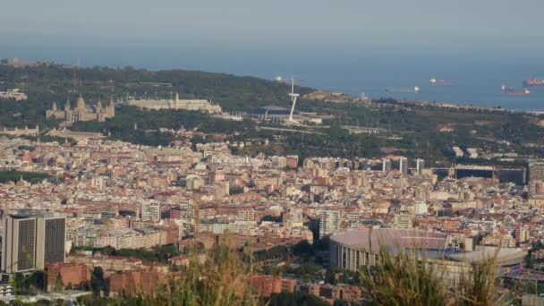 Vue Aérienne Panoramique Barcelone Sur Les Bâtiments Architecture Ville — Video