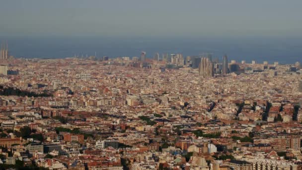 Barcelona Pemandangan Panorama Udara Dari Bangunan Arsitektur Kota — Stok Video
