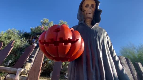 Décor Halloween Jardin Extérieur Squelette Effrayant Décorations Effrayantes Crâne Des — Video