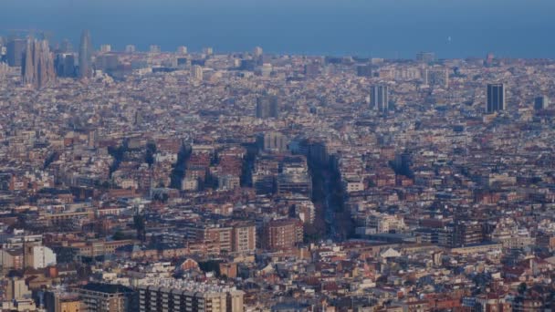 Vue Aérienne Panoramique Barcelone Sur Les Bâtiments Architecture Ville — Video