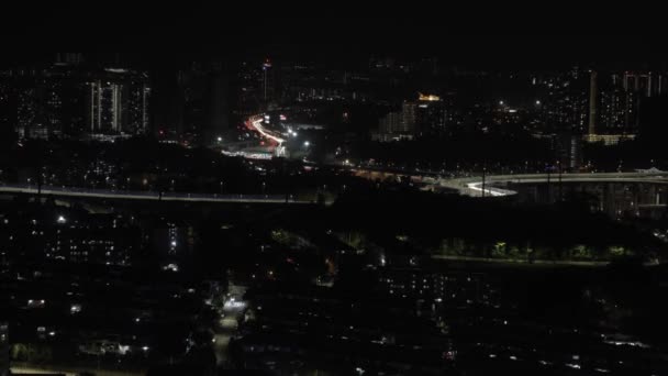 Взгляд Пульс Азиатского Города Ночью — стоковое видео