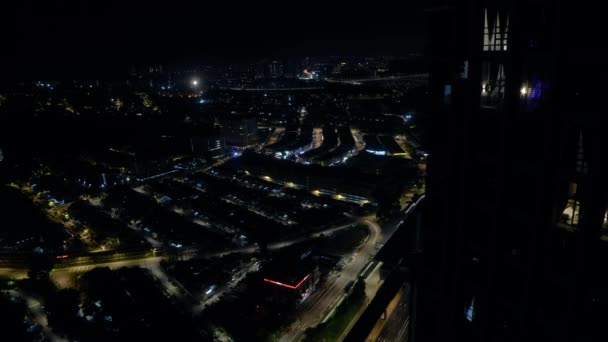 Időeltolódás Egy Ázsiai Város Pulzusáról Éjszakában — Stock videók