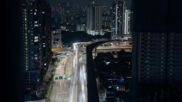 Vedere Pulsului Unui Oraș Asiatic Timp Noapte — Videoclip de stoc