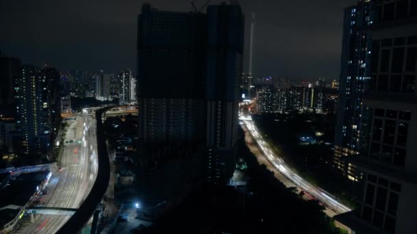 Time Lapse Syn Pulsen Asiatisk Stad Natten — Stockvideo