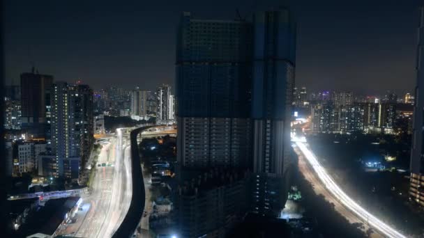 Time Lapse Syn Pulsen Asiatisk Stad Natten — Stockvideo