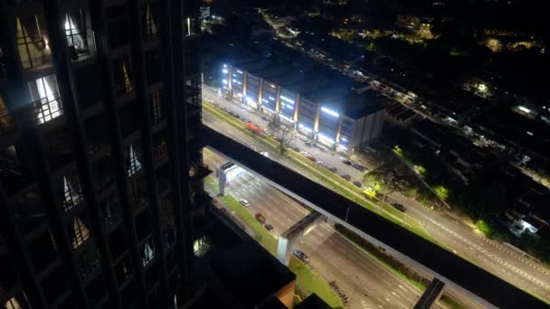 Zeitraffer Ansicht Des Pulses Einer Asiatischen Stadt Bei Nacht — Stockvideo
