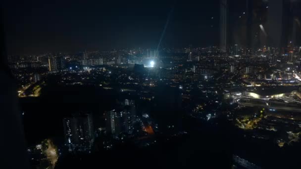 Взгляд Пульс Азиатского Города Ночью — стоковое видео