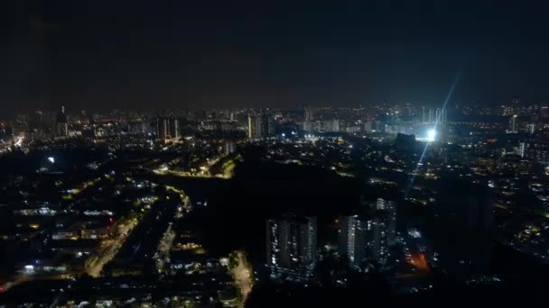 Widok Upływu Czasu Puls Azjatyckiego Miasta Nocy — Wideo stockowe